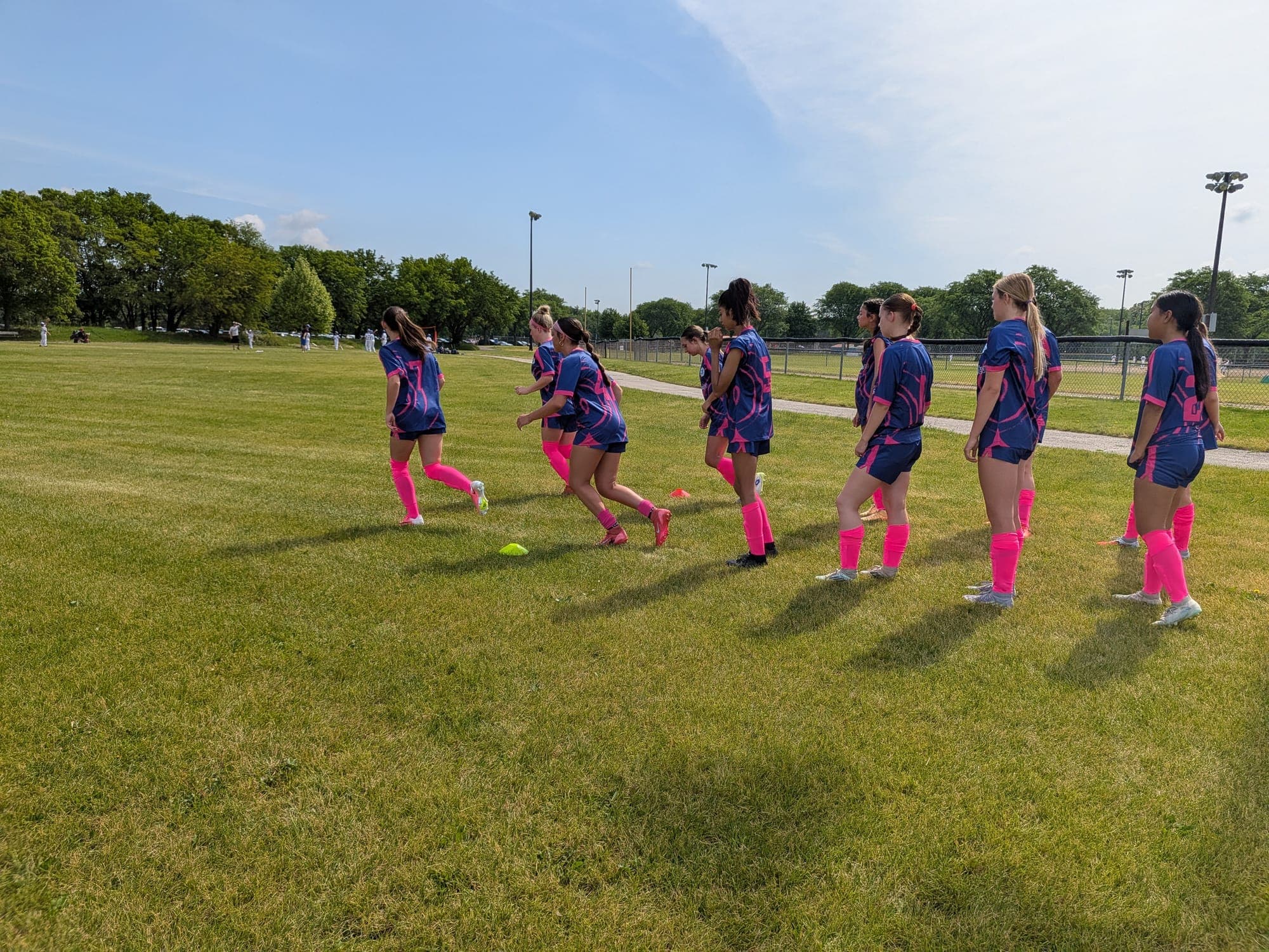Ladies warming up