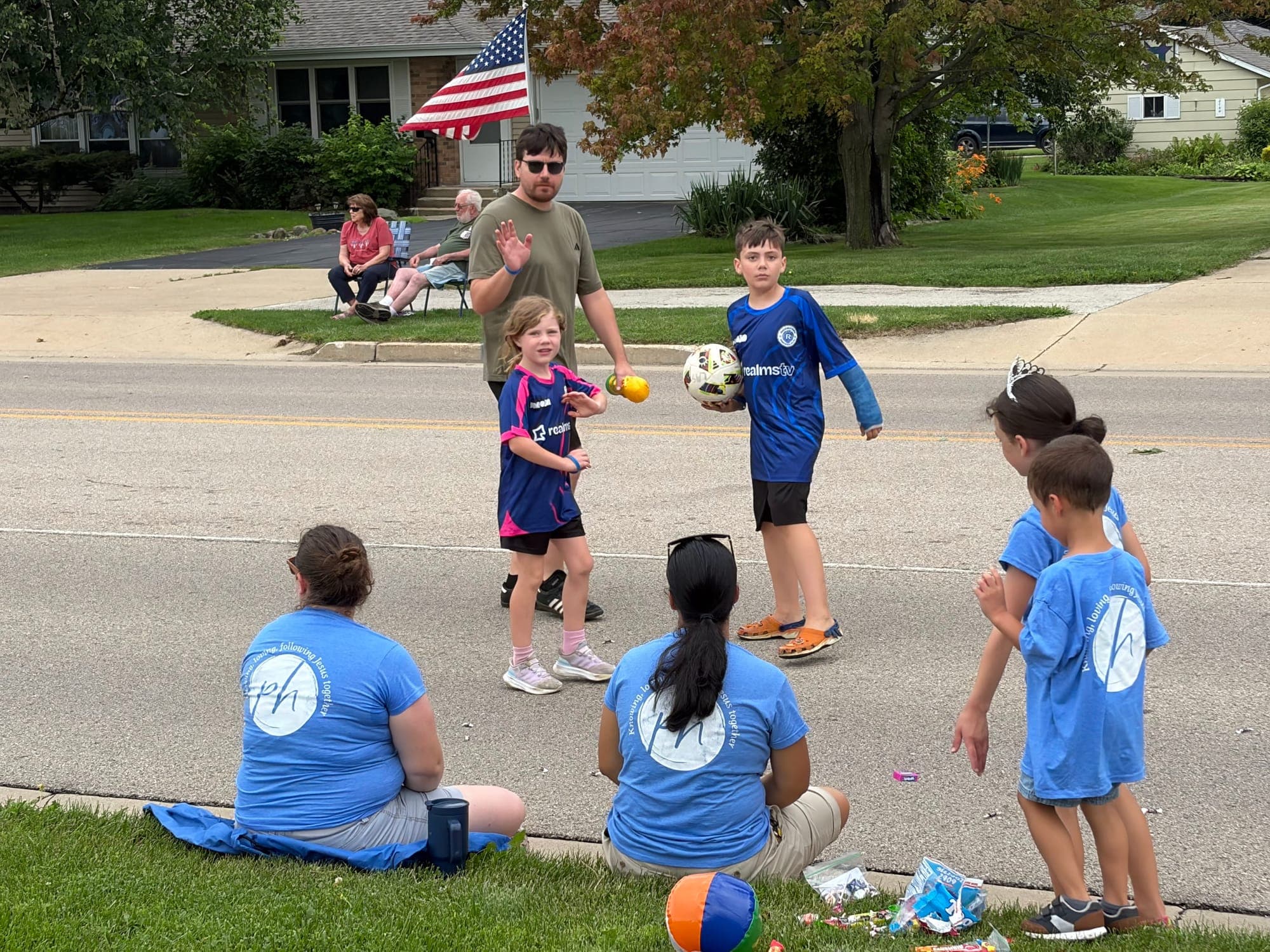 Walking the parade